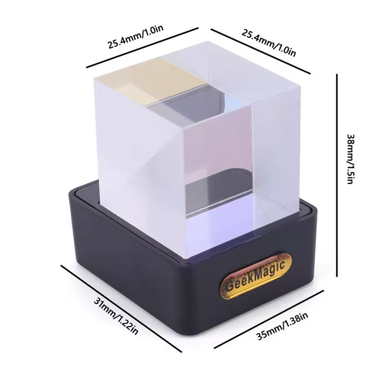 2025  crystal cube: photo display, holographic weather station, clock with GIF album.