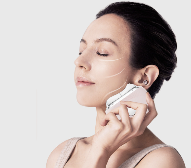 Facial and neck massage scraping board EMS micro current vibration lifting and tightening color light beauty device