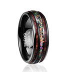 Nuncad Width 8mm Dome Black Acacia Wood Opal tungsten carbide men's Wedding Band