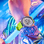 Fully automatic mechanical watch for men fashionable multi-color silicone tape waterproof watch