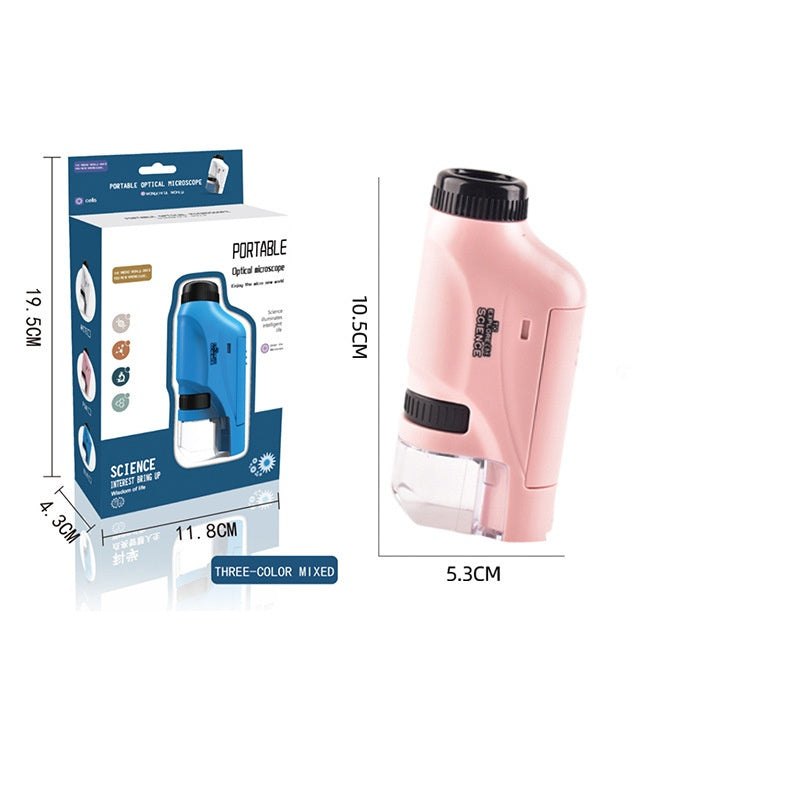 Portable Microscope Toy for Children - Handheld Mini Science Experiment Equipment for Primary and Secondary Students Outdoor Use