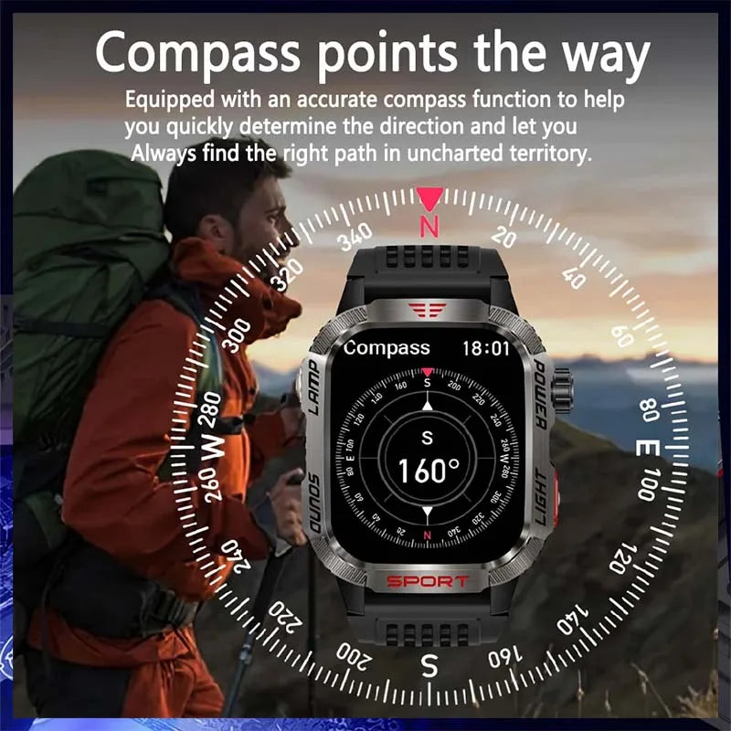 GZYR 2.01" Screen Smart Watch Men Bluetooth Call 600 mAh Sports Waterproof Heart rate Blood Oxygen SmartWatch For Huawei Xiaomi