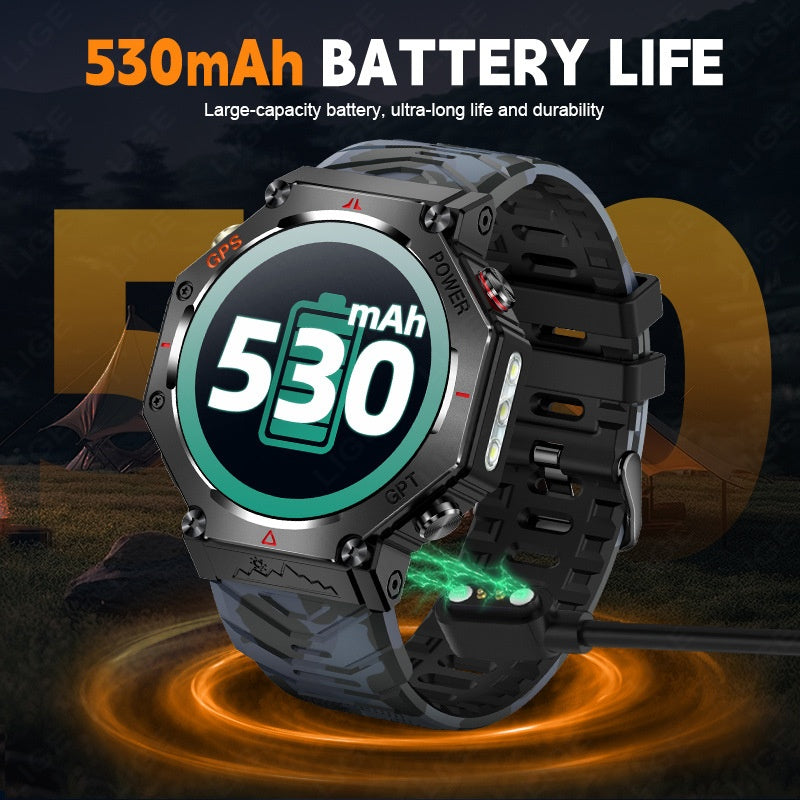 Smart Watch Bluetooth Call Outdoor Sports Heart Rate Health Barometer Compass Sports Watch