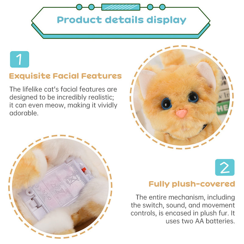 Realistic Electronic Cat Toy with Walking & Barking Actions to Keep Your Pet Active and Entertained.
