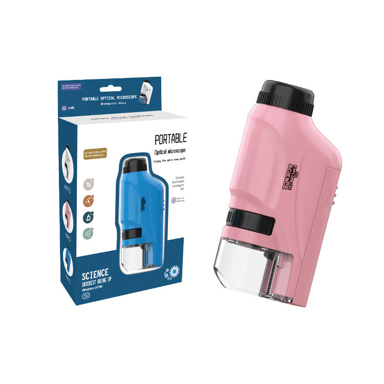 Portable Microscope Toy for Children - Handheld Mini Science Experiment Equipment for Primary and Secondary Students Outdoor Use