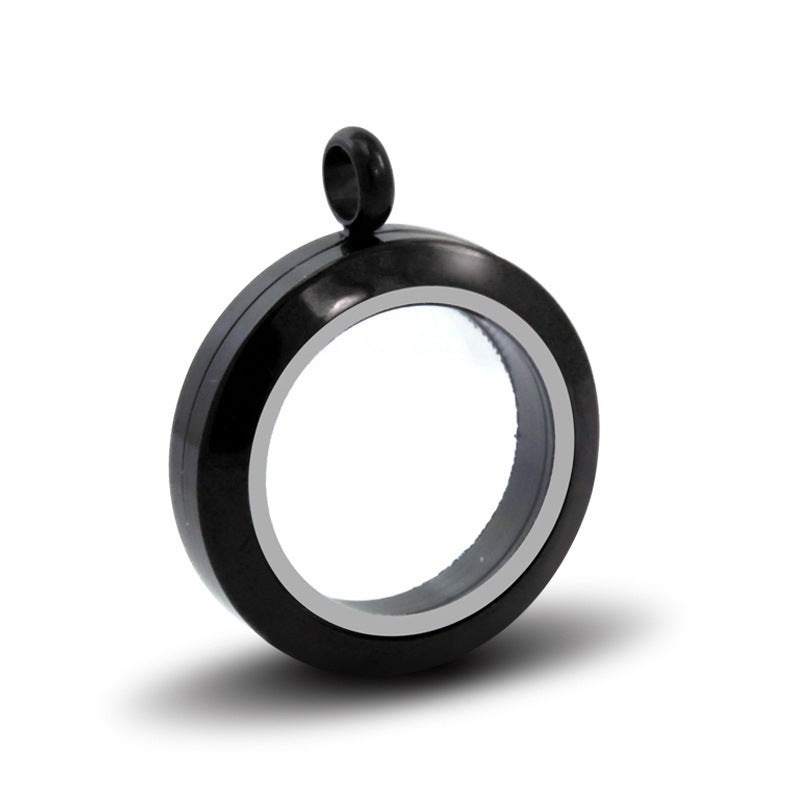 20mm/25mm/30mm Glass Floating Lockets Pendant Stainless Steel Magnetic Twist Closure Jewelry