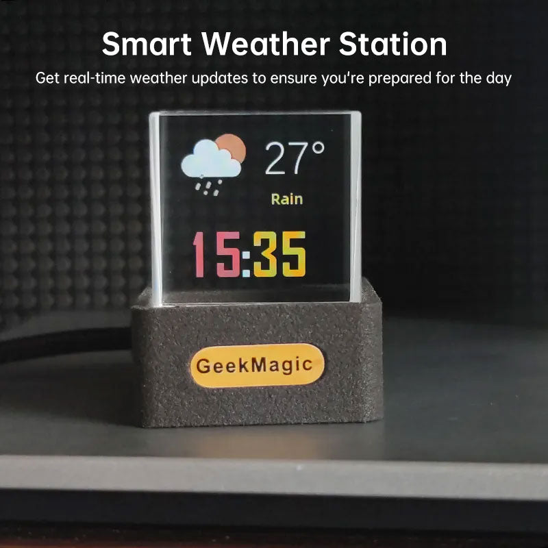 2025  crystal cube: photo display, holographic weather station, clock with GIF album.