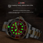 Swiss Brand CHAXIGO Men's Watch Green Submariner Style Waterproof Versatile Alloy Quartz Watch