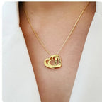 Stainless steel heart-shaped necklaces for women in three colors fashionable and versatile jewelry