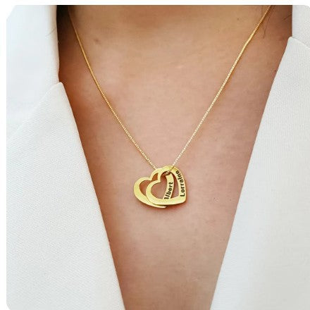 Stainless steel heart-shaped necklaces for women in three colors fashionable and versatile jewelry