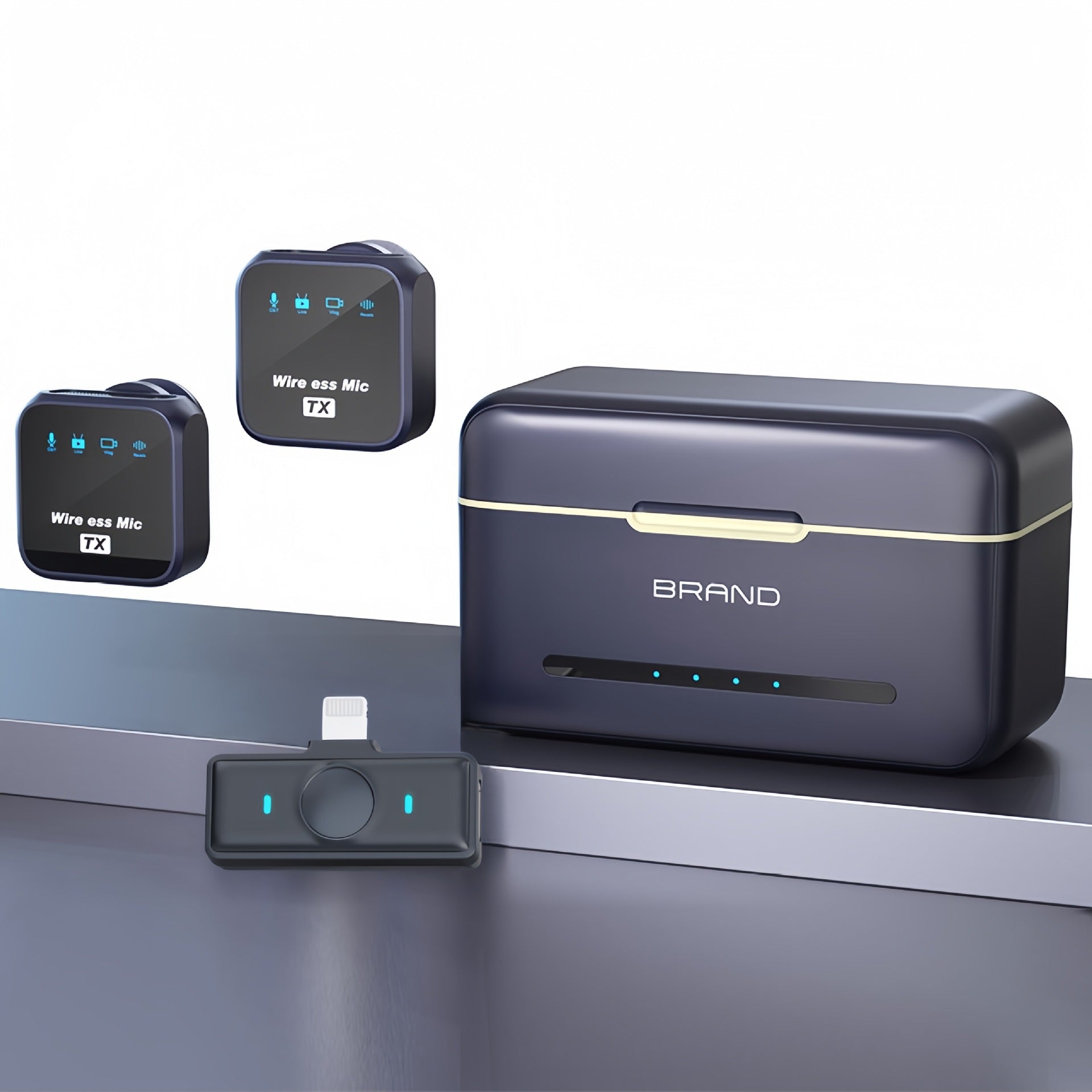 One to two wireless lavalier microphone intelligent noise reduction receiver microphone clip wireless microphone