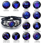 European and American Fashion Retro Twelve Constellation Bracelet Button Constellation Bracelet