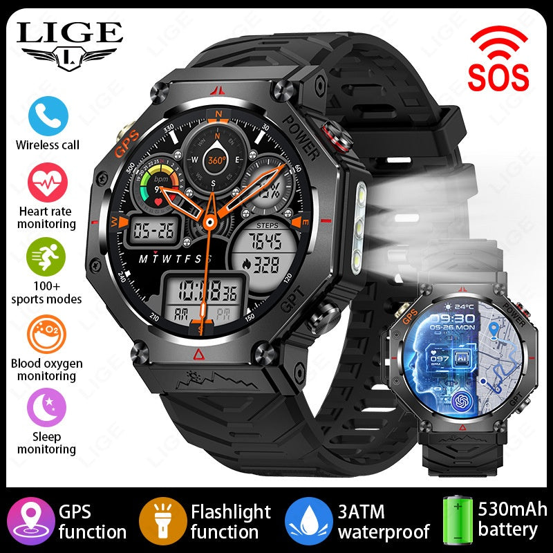 Smart Watch Bluetooth Call Outdoor Sports Heart Rate Health Barometer Compass Sports Watch