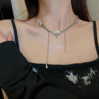Cloud Series Cloud Opal Tassel Necklace Female Summer Niche Design Clavicle Chain New Style