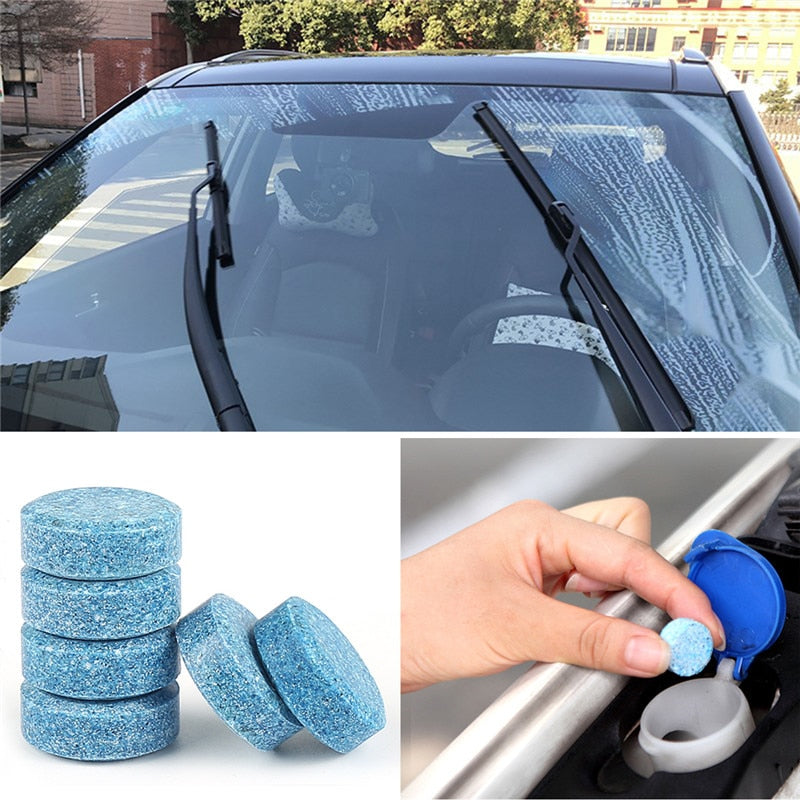 10PCS Car Solid Wiper Tablets – 1 Tablet Makes 4L Glass Cleaner | Auto Windshield Cleaning