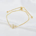 New Trendy Temperament Bracelet Women Advanced Adjustable Pull Bracelet Personality Opal Petal Bracelet