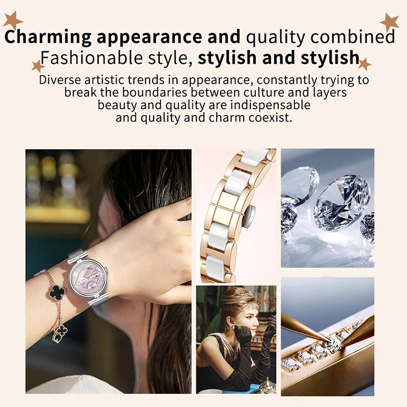 AK62 Smart Watch Women 1.09 Inch HD Screen Custom Watch Face Sports Fitness Tracker Bluetooth Call Lady Smartwatch