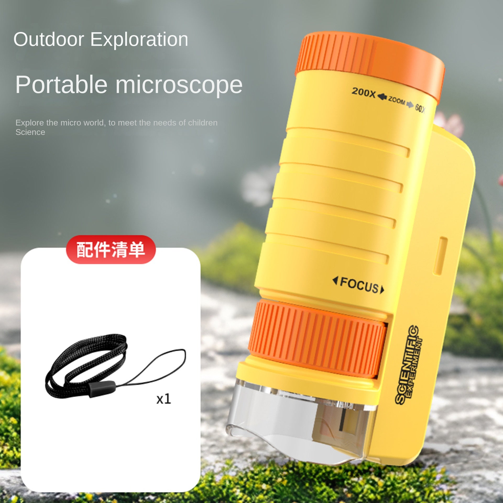 Portable Microscope Toy for Children - Handheld Mini Science Experiment Equipment for Primary and Secondary Students Outdoor Use