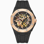 Fully automatic mechanical watch for men fashionable multi-color silicone tape waterproof watch