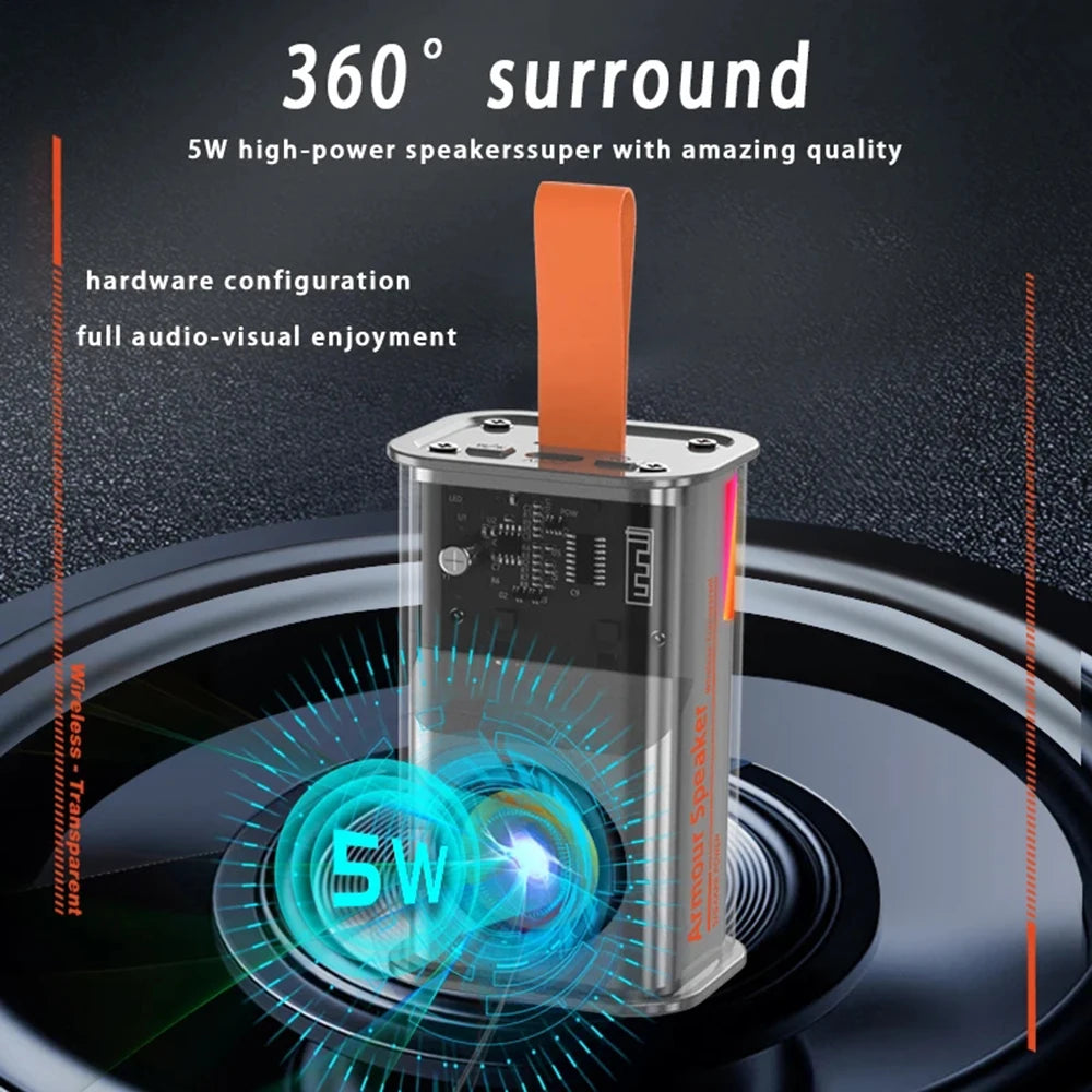 Wireless Bluetooth Speakers Portable Subwoofer Stereo Speaker Type-C Surround Audio Player Loudspeaker Bluetooth V5.3