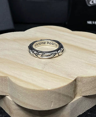 Silver Cross Men's and Women's Ring Hand Engraved Gold Plating