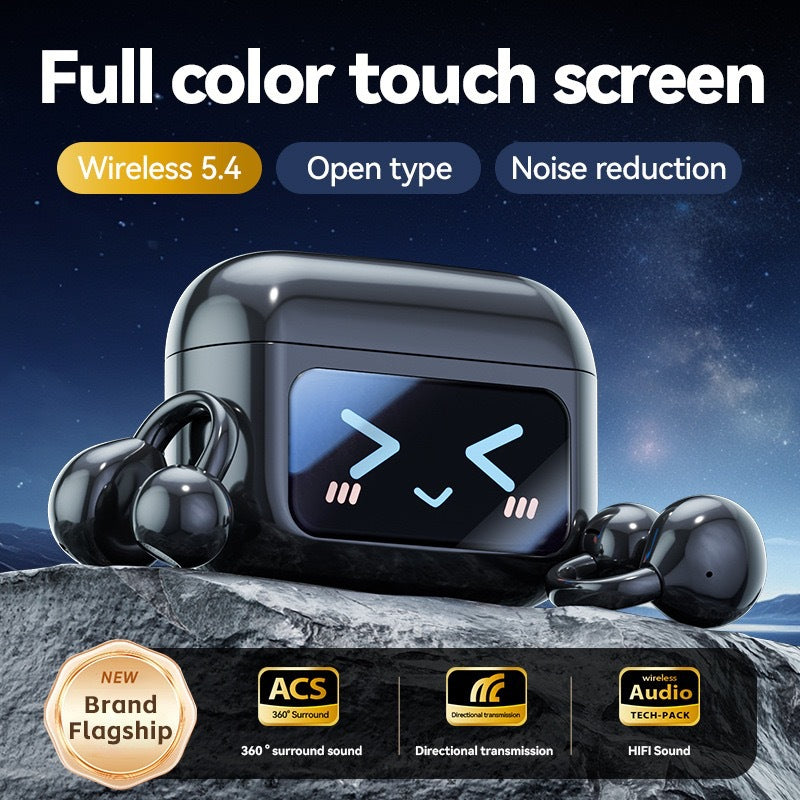 Open Ear Clip Wireless Earbuds BT 5.4 Sports Earphones Built-in Mic Fitness Headphones Waterproof Headset for Workout/Running