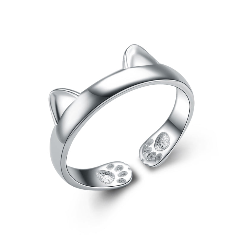 925 Silver Cat Ear Ring