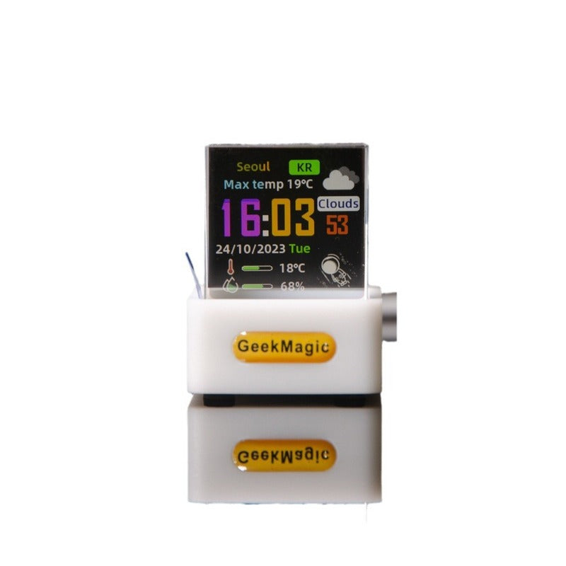 2025  crystal cube: photo display, holographic weather station, clock with GIF album.