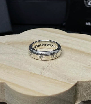 Silver Cross Men's and Women's Ring Hand Engraved Gold Plating