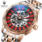 Authentic Export Wooden Wide Gamble Plate Men's Fully Automatic Mechanical Watch Waterproof Luminous Fashion Trendy Wristwatch