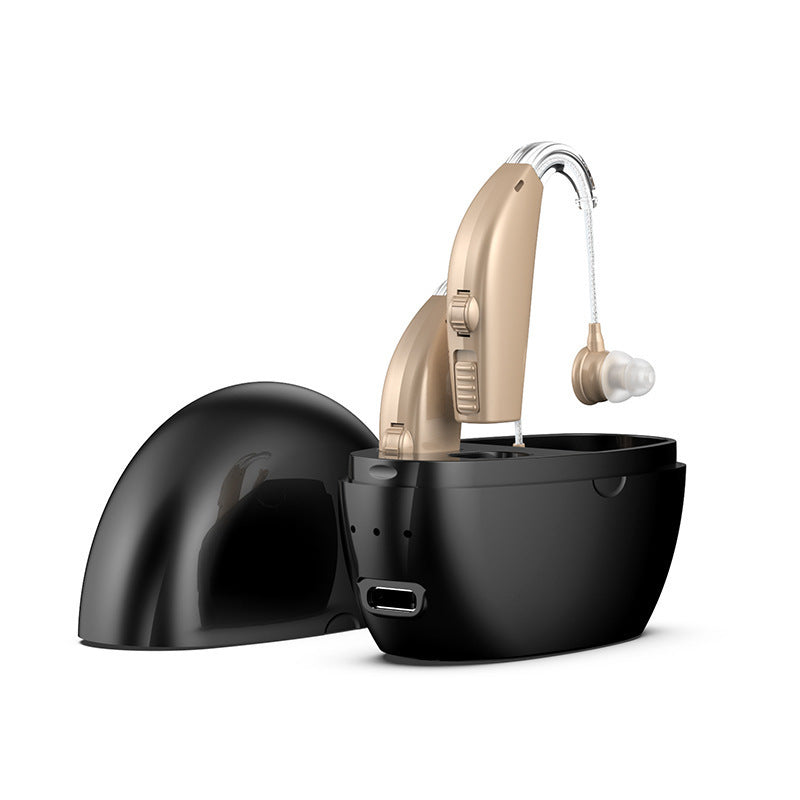 Portable Dual-Ear Hearing Aids with Amplifier and Rechargeable Function