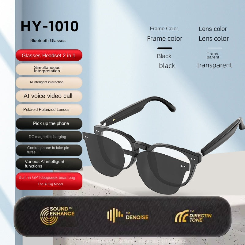 Bluetooth Smart AI Sunglasses Multi functional Real time Translation Headphones Call Listening to Music