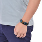 Handwear 8MM Natural Stone Beads Woven Bracelet Adjustable Tiger Eye Stone Men's Bracelet