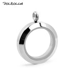20mm/25mm/30mm Glass Floating Lockets Pendant Stainless Steel Magnetic Twist Closure Jewelry