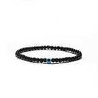 Turkish Evil Eyes Bracelet Black Natural Stone Beads Obsidian Men Braslet For Male Yoga Hand Jewelry Accessories