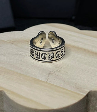 Silver Cross Men's and Women's Ring Hand Engraved Gold Plating