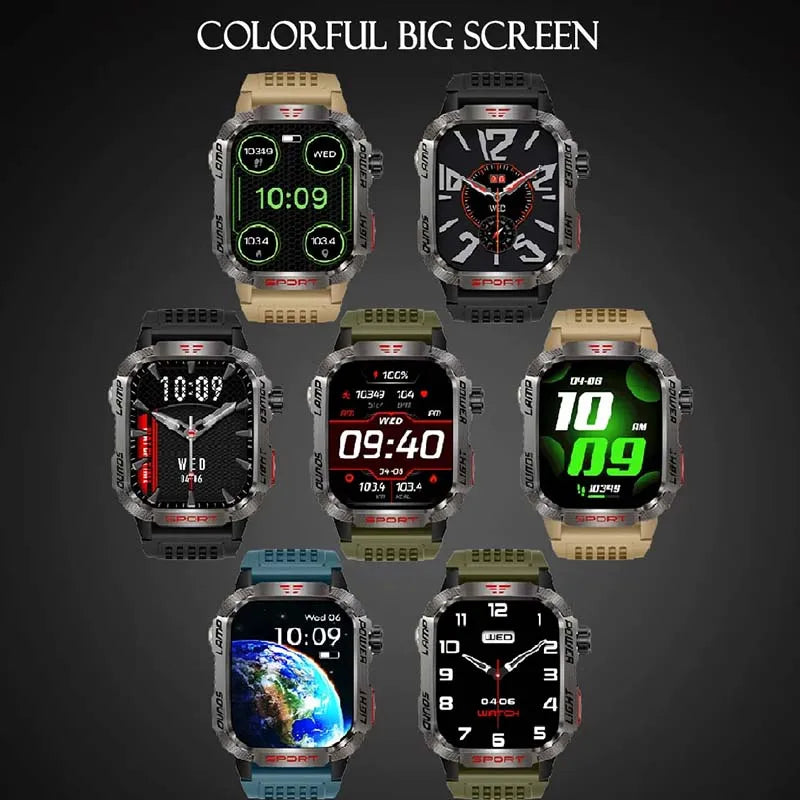 GZYR 2.01" Screen Smart Watch Men Bluetooth Call 600 mAh Sports Waterproof Heart rate Blood Oxygen SmartWatch For Huawei Xiaomi