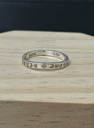 Silver Cross Men's and Women's Ring Hand Engraved Gold Plating