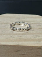 Silver Cross Men's and Women's Ring Hand Engraved Gold Plating