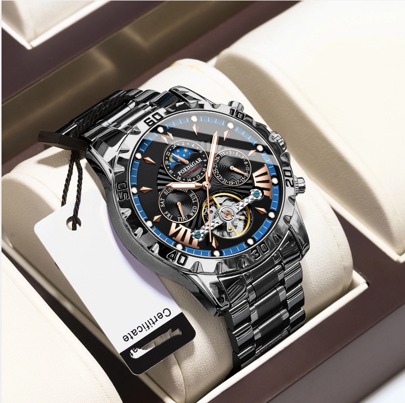 Swiss Brand Waterproof Automatic Mechanical Watch for Men
