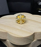 Silver Cross Men's and Women's Ring Hand Engraved Gold Plating