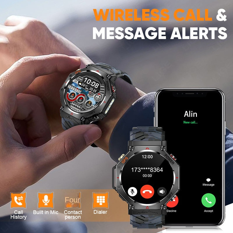 Smart Watch Bluetooth Call Outdoor Sports Heart Rate Health Barometer Compass Sports Watch