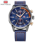 MF0017G  Watches Men Luxury Brand MINI FOCUS Quartz Fashion Leather Watch Man Chronograph Male Wristwatch Men relogio masculino
