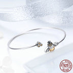 Pure silver s925 silver bracelet, women's bee chain