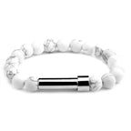 Lapis lazuli stainless steel round tube knob bracelet with wishing paper strips