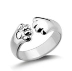 Cute cat ears paw ring
