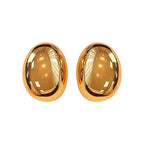 New Brass Teardrop Half Hollow Large Earrings Metal Smooth Ladies Jewellery