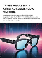 Bluetooth AI shooting glasses Bluetooth call voice assistant real-time translation 5-megapixel shooting stabilization