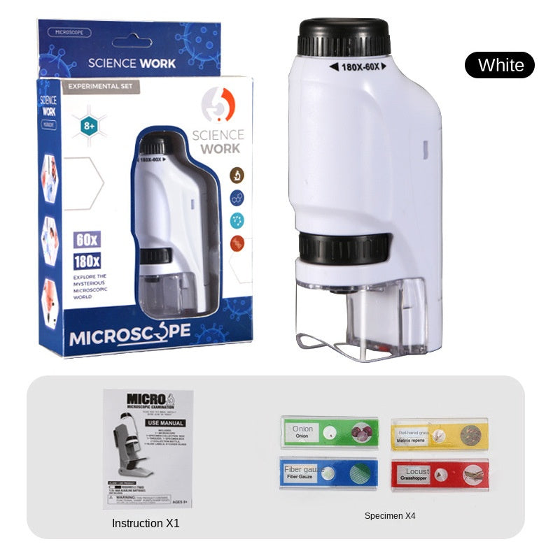 Portable Microscope Toy for Children - Handheld Mini Science Experiment Equipment for Primary and Secondary Students Outdoor Use