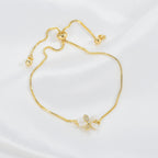 New Trendy Temperament Bracelet Women Advanced Adjustable Pull Bracelet Personality Opal Petal Bracelet